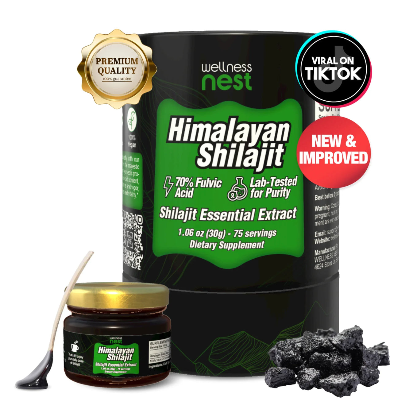 Wellness Nest Himalayan Shilajit - 70% Fulvic Acid